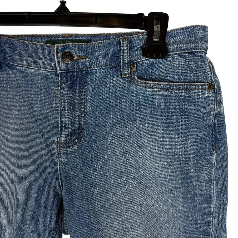 Lauren Ralph Lauren Capri Jean Women 8 Petite Blue Denim Stretch Classic Midcalf - Picture 8 of 12